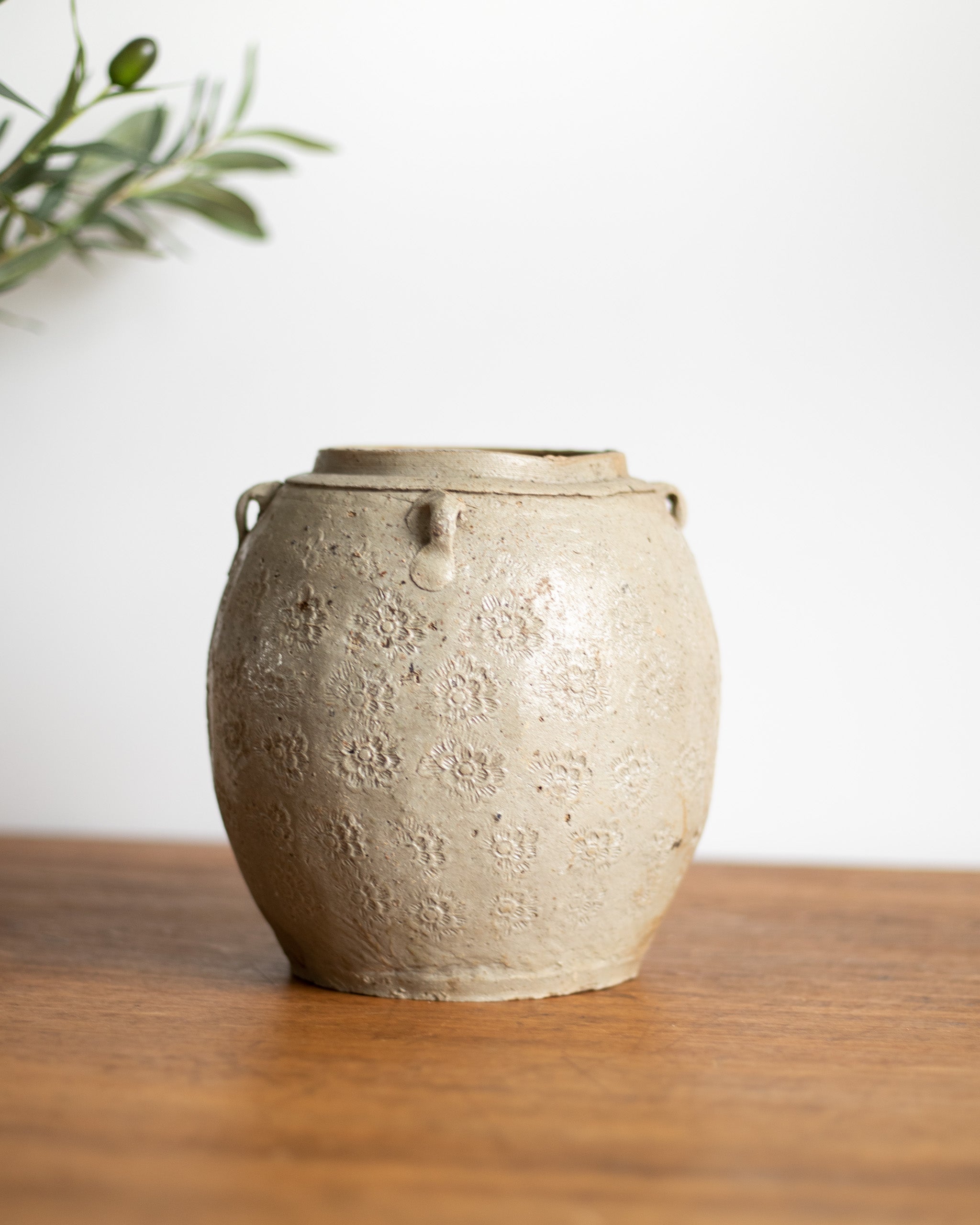 Floral Stamped Vintage Pot