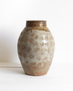 Tall Floral Stamped Vintage Pot