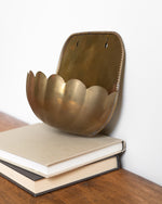 Load image into Gallery viewer, Brass Scalloped Wall Planter
