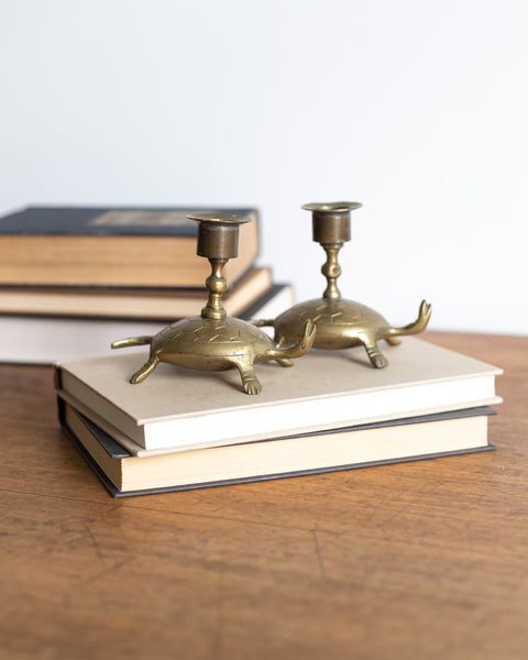 Brass Turtle Candle Holders