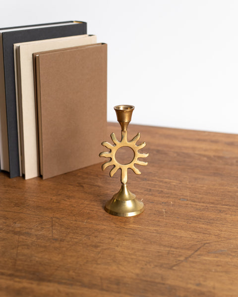 Sun Brass Candle Holder