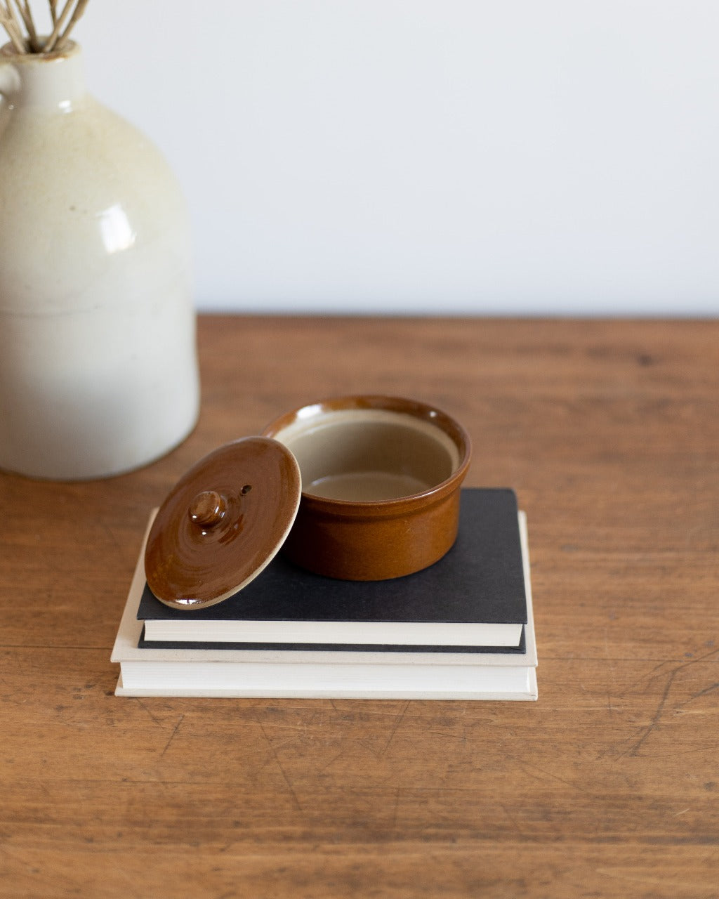 Vintage Crock Dish with Lid