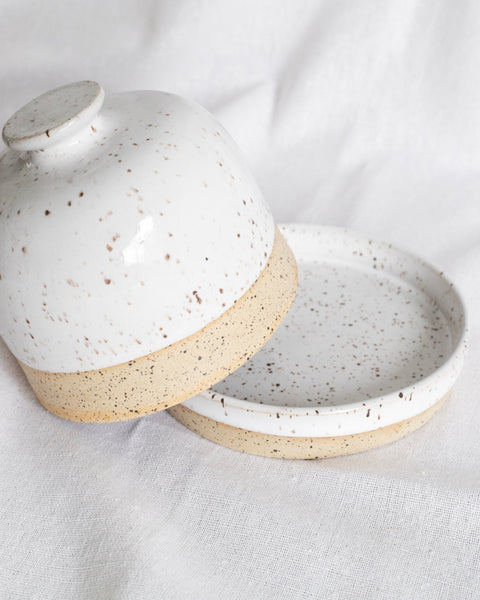 Handmade Speckled Pottery Butter Dish