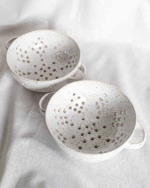 Handmade Speckled Pottery Mini Colander