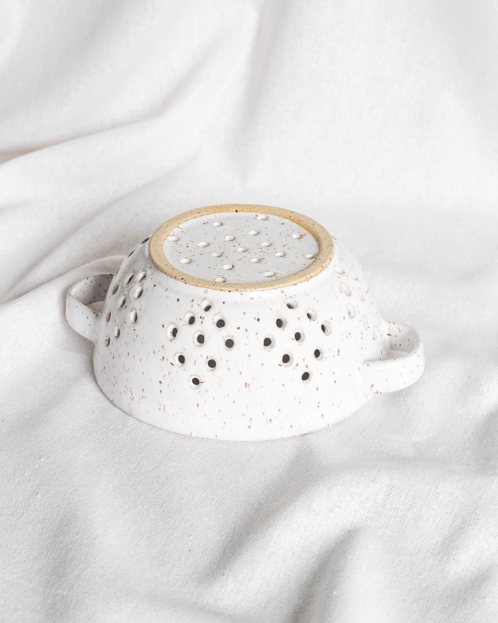 Handmade Speckled Pottery Mini Colander