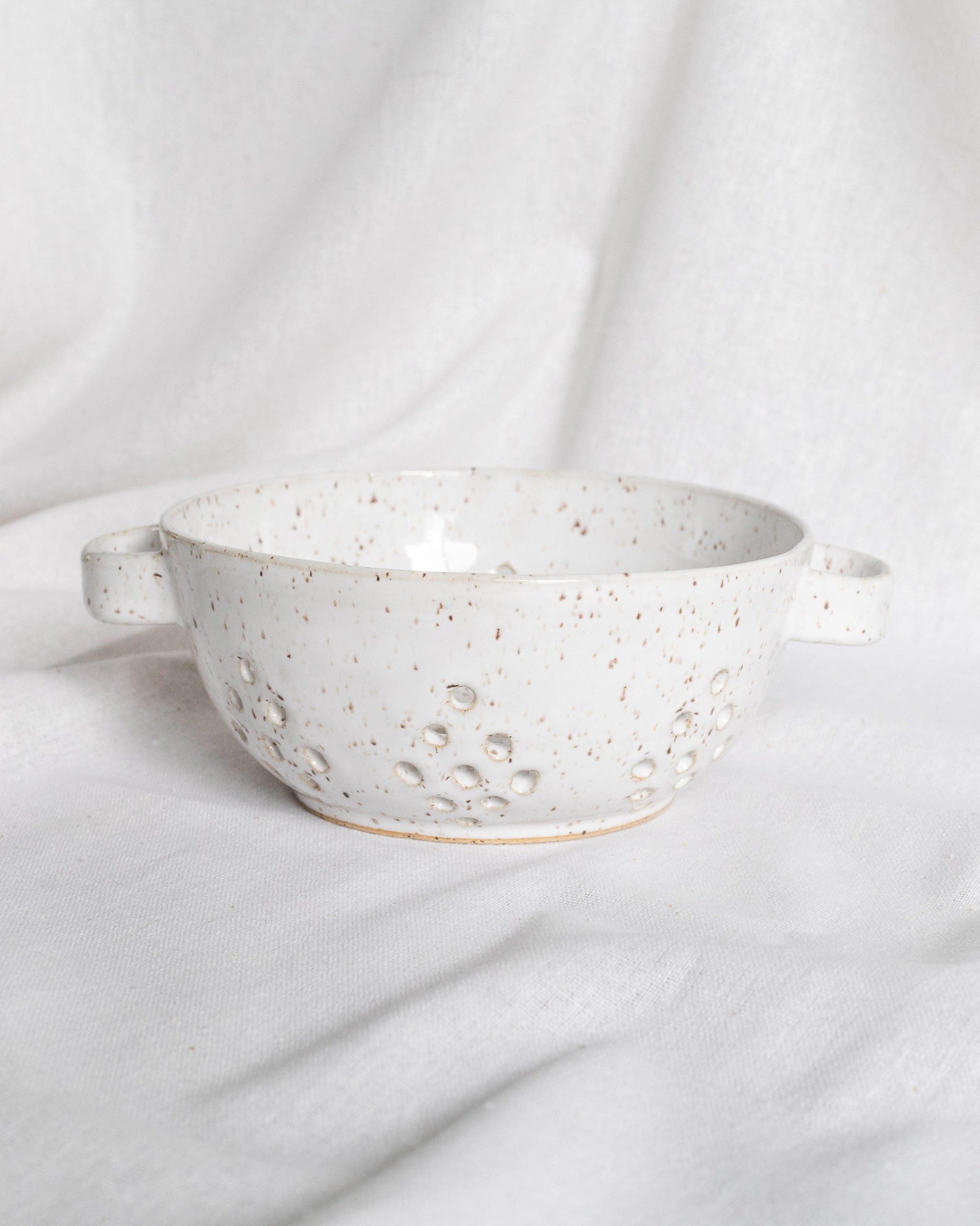 Handmade Speckled Pottery Mini Colander