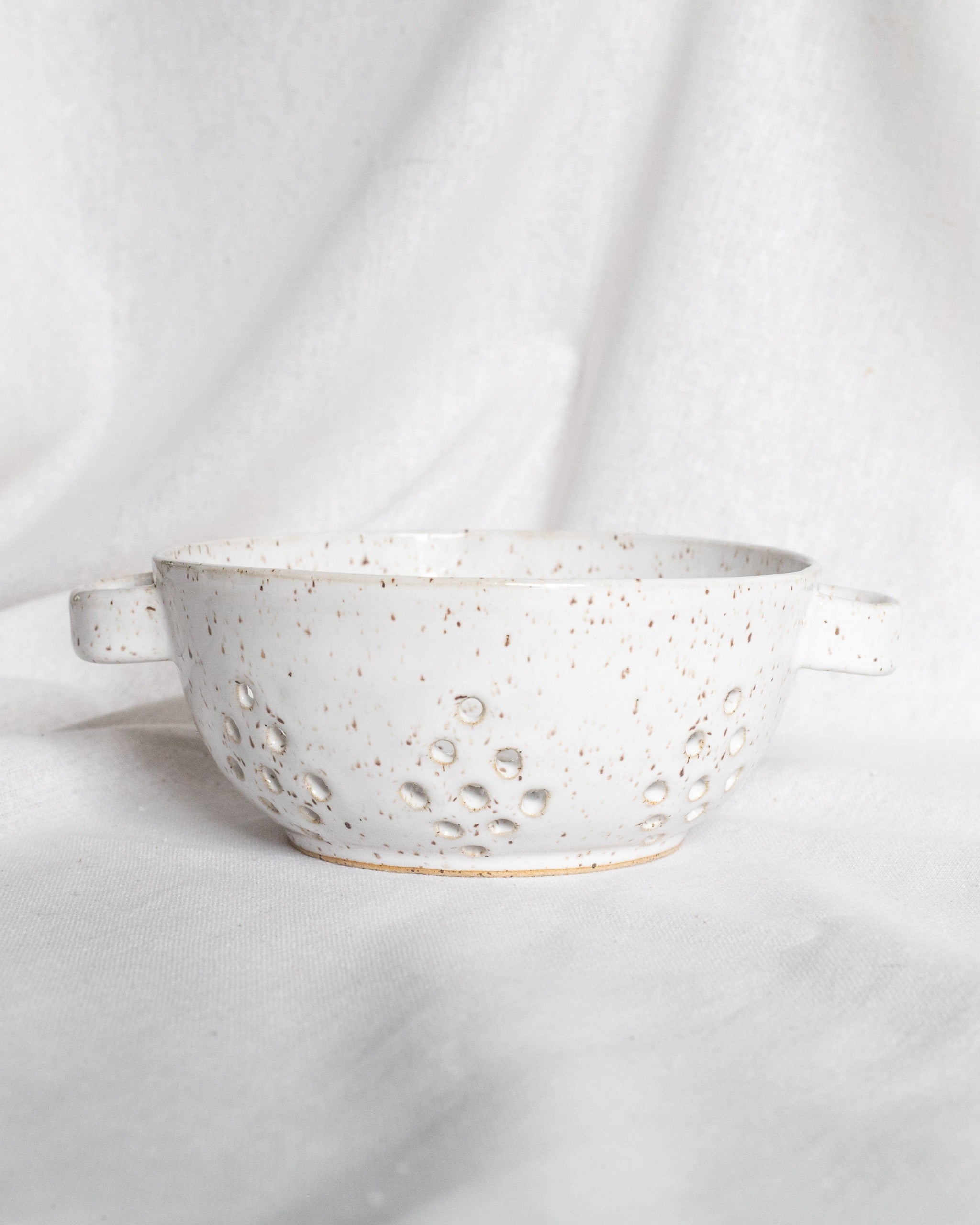 Handmade Speckled Pottery Mini Colander