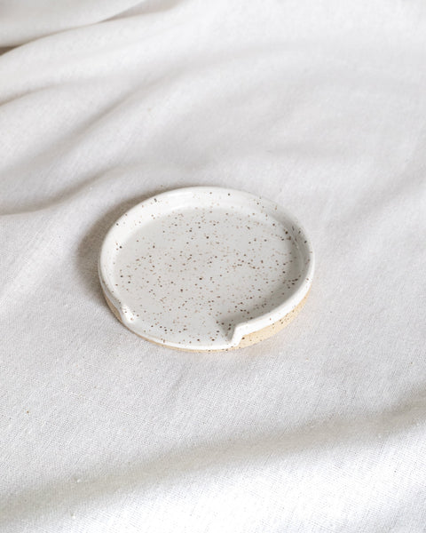 Handmade Speckled Pottery Spoon Rest