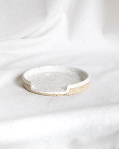 Handmade Speckled Pottery Spoon Rest