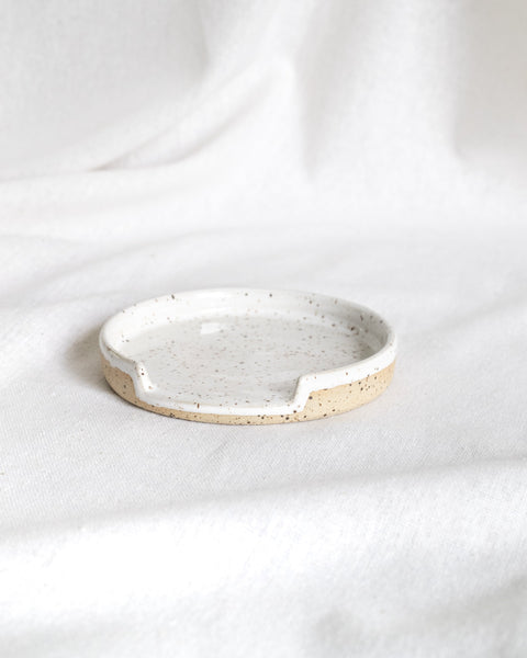 Handmade Speckled Pottery Spoon Rest