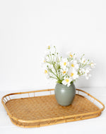 Load image into Gallery viewer, Vintage Bamboo and Wicker Tray
