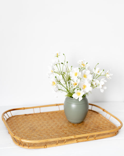 Vintage Bamboo and Wicker Tray