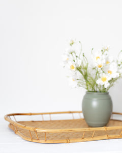 Vintage Bamboo and Wicker Tray